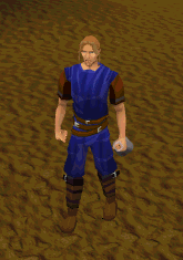 A player drinking a Goblin potion.