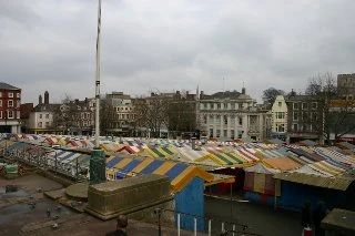 Market place in Norwich, England