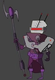 New Irken soldier. These soldiers are purely mechanical. They were custom-built by Dr. Nefarious to mimic the appearence of the previous Irken soldiers who now serve as slavedrivers.