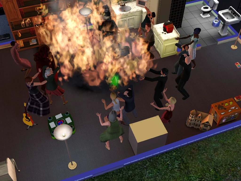 sims 2 fire