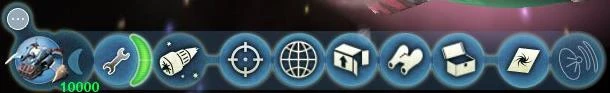 The statusbar during the Space phase of the game
