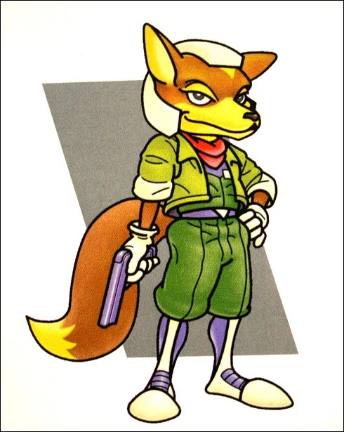 Fox's appearance in Super Smash Bros. was based off his design in Star Fox 64.