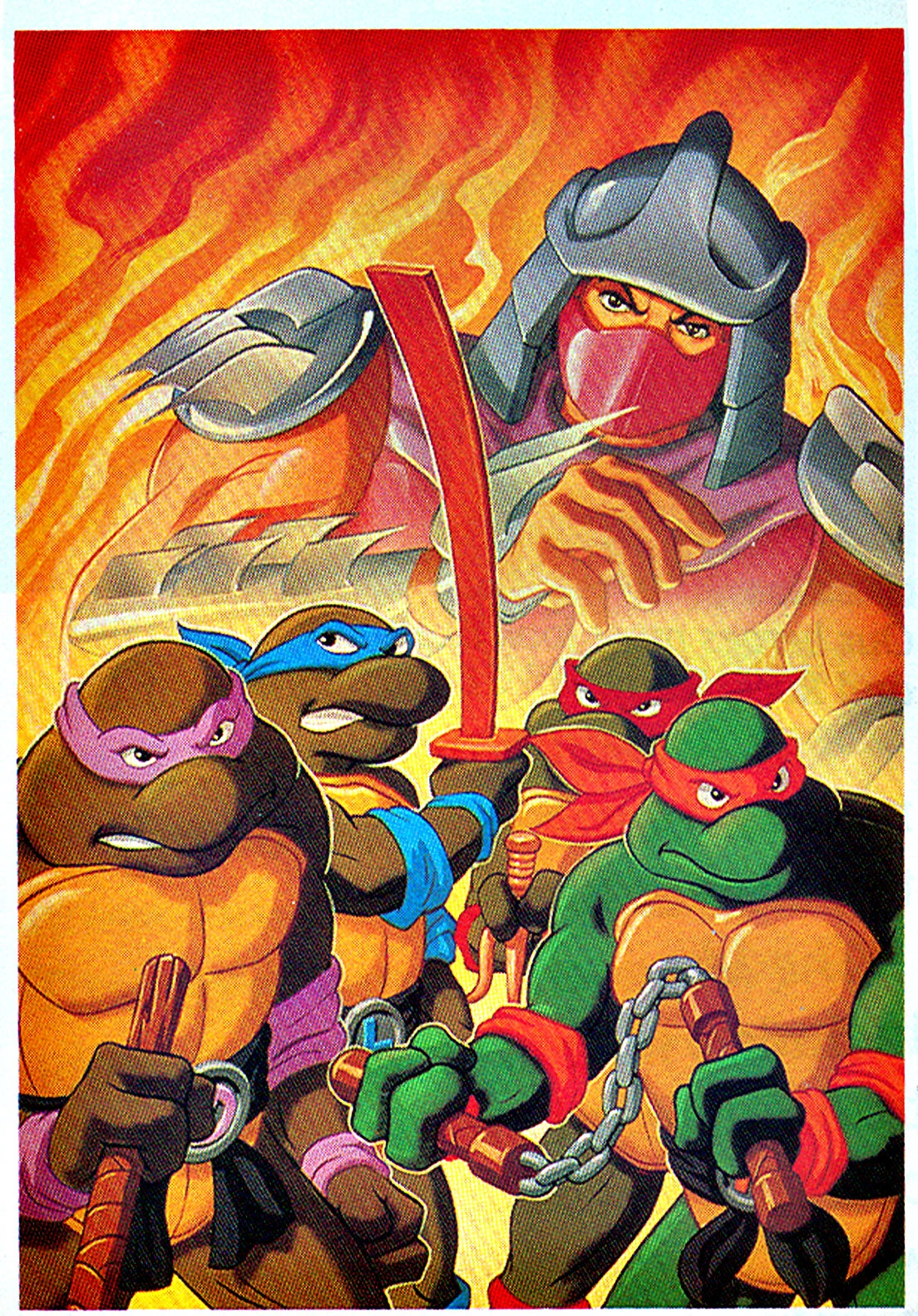 Da esquerda pra direita, Donatello, Leonardo, Raphael e Michelângelo dominaram os desenhos animados no final dos 80 e início dos 90