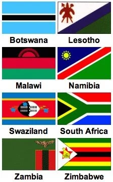 The flags of the countries of District 74