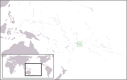 Map with the location of American Samoa.