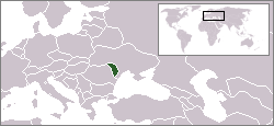 Map showing the location of Moldova.