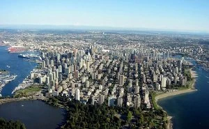 Downtown Vancouver's skyline, looking southeast
