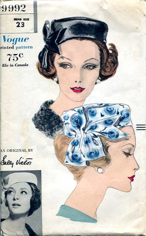 Vogue 9992 1960s hat pattern Sally Victor