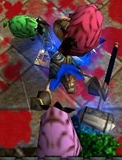 The Paladin is eaten by Percy the Pig, and Trixie the Mauler, a sheep.
