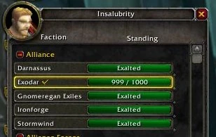 Screenshot of Insalubrity's main faction reputation screen
