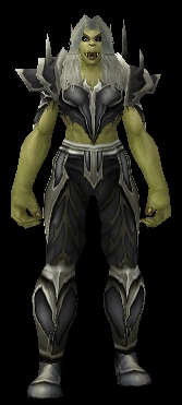Female orc wearing the Black Dragon Mail set