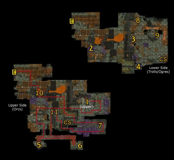 A rudimentary map of Lower Blackrock Spire.