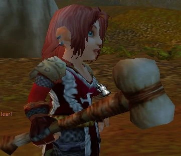Gnome female with Smite's Mighty Hammer